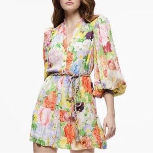 Alice + Olivia Vibrant Floral Mini Dress